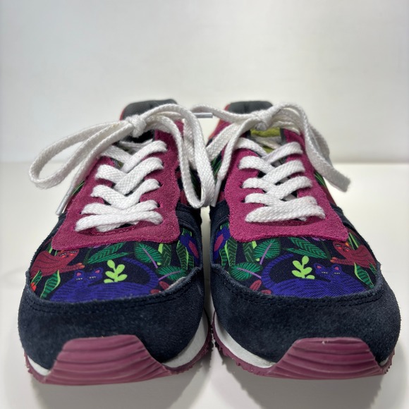 Inkkas Womens Colorful Floral Cat Print Suede Canvas Sneakers Size 7 - Picture 5 of 11